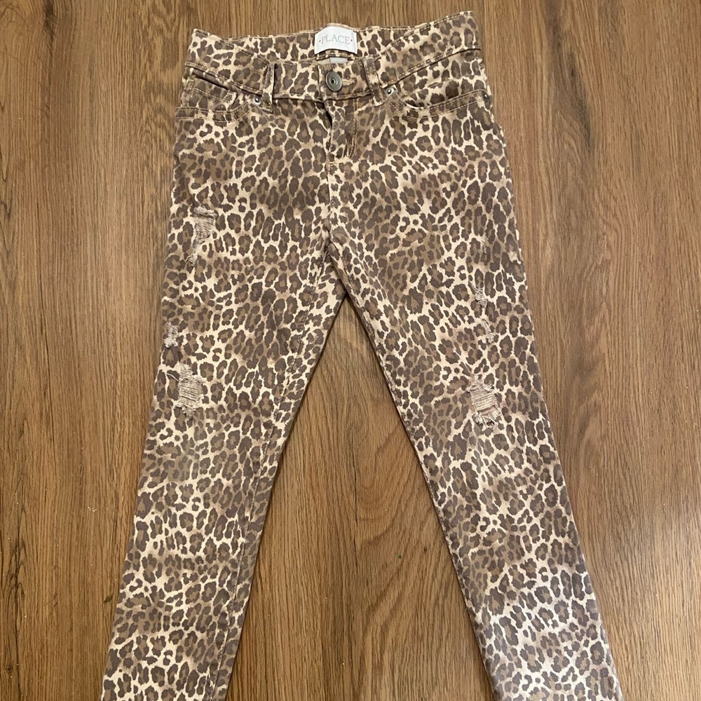 Girls animal print jeans size 6